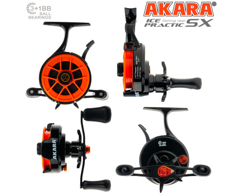 Катушка мультипликаторная зимняя Akara Ice Practic SX 3+1 bb AIPSX-4