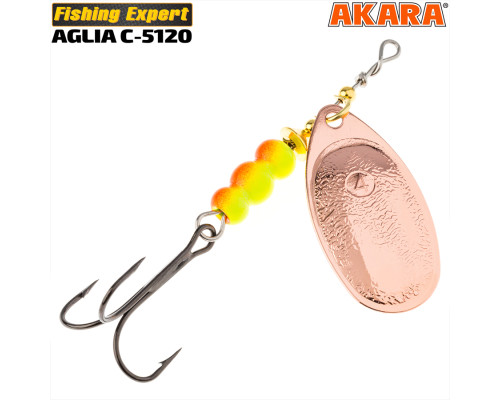 Блесна вертушка Akara C-5120 5120-15-CU/YL-OR