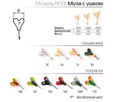 Мормышка W Spider Муха с ушком (модель 33) 0,32 гр. 103