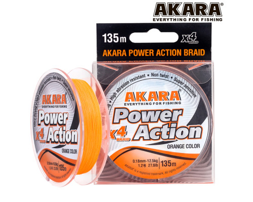 Шнур Akara Power Action X-4 Orange 135 м 0,14