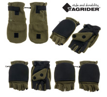 Рукавицы-перчатки Tagrider 0913-14 беспалые неопреновые с флисом хаки 14-L