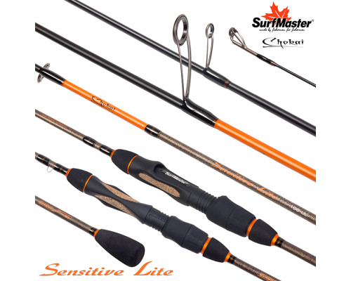Спиннинг штекерный угольный 2 колена Surf Master Chokai Series Sensitive Light UL (0,8-7) SMSL-198UL