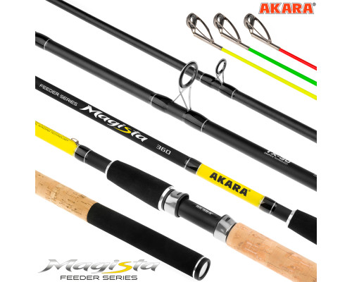 Удилище штекерное угольное фидерное 3 колена Akara Magista Feeder TX-30 (60-90-120) 120-330