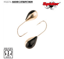 Мормышка W Spider Капля с отверстием (модель 12) р. 119 гальваника с покраской