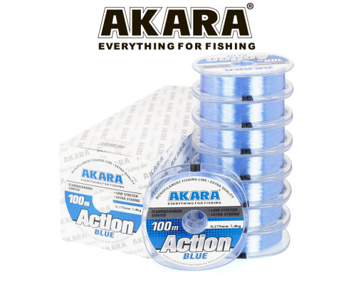 Леска Akara Action Blue 100 м 0,14 голубая