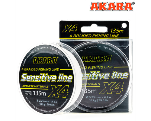 Шнур Akara Sensitive Line White 135 м 0,10