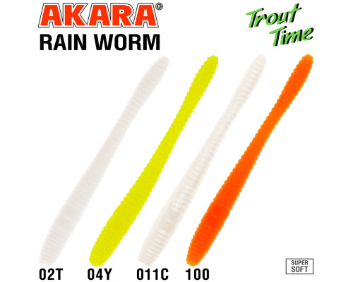 Силиконовая приманка Akara Trout Time Rain-Worm 2.5 Cheese 04Y (10 шт.)