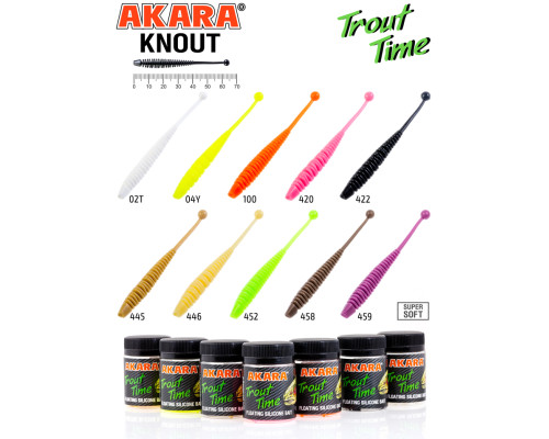 Силиконовая приманка Akara Trout Time KNOUT 2,5 Cheese 02T (10 шт.)