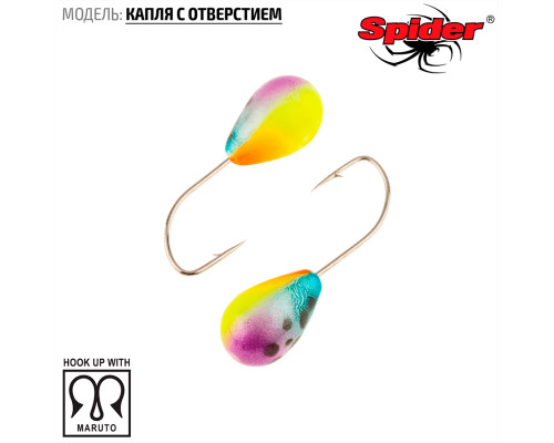 Мормышка W Spider Капля с отверстием (модель 12) 0,37 гр. 74