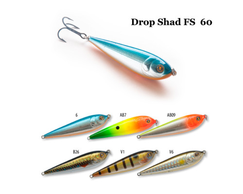 Воблер RAIDEN Drop Shad FS 60 14 гр. AB7