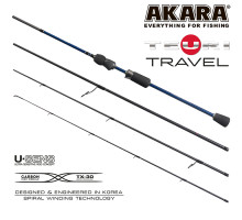 Спиннинг штекерный угольный 4 колена Akara Teuri Travel UL-ML ATT-228UL