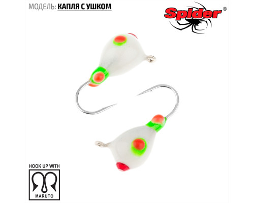 Мормышка W Spider Капля с ушком (модель 11) м 0,42 гр. 274P обмаз. с камнем