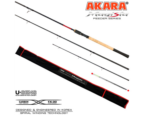 Удилище штекерное угольное фидерное 3 колена Akara Magista Feeder TX-30 (40-60-80) AMF220-330