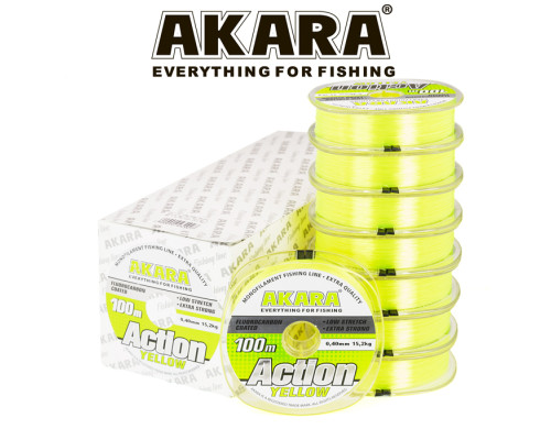 Леска Akara Action Yellow 100 м 0,14 желтая