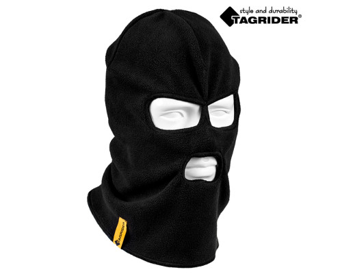 Шапка-маска Tagrider Expedition 3014 3 отверстия флис черная MASK-3014-BL