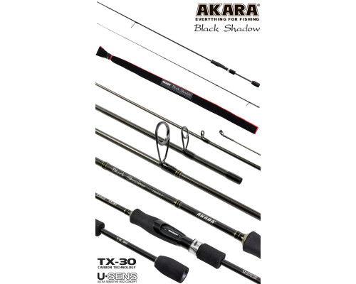 Спиннинг штекерный угольный 2 колена Akara SL1001 Black Shadow TX-30 SL1001-244