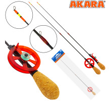 Удочка зимняя Akara Leader F 415 c катушкой Red (хлыст Hi Carbon Fast) 1C-R