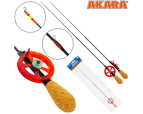 Удочка зимняя Akara Leader F 415 c катушкой Red (хлыст Hi Carbon Fast) 1C-R