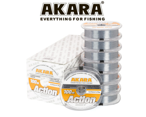 Леска Akara Action Grey 100 м 0,14 серая