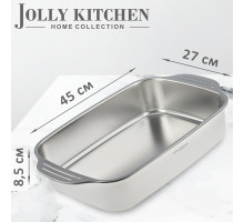 Противень Jolly Kitchen с ручками нержавеющая сталь 0,8 мм 45x27x8,5 см
