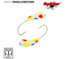Мормышка W Spider Уралка с отверстием (модель 29) 0,36 гр. 272Р фосфорн.