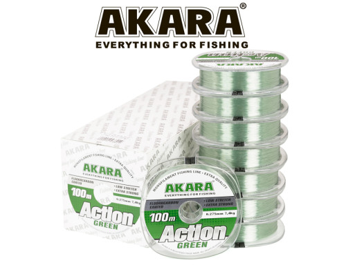 Леска Akara Action Mossgreen 100 м 0,20 серо-зеленая