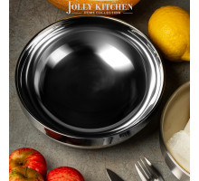 Миска Jolly Kitchen нержавеющая сталь двойные стенки глянцевая диам. 19,5 см