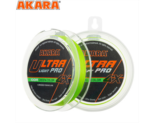 Шнур Akara Ultra Light PRO Green 100 м 0,10