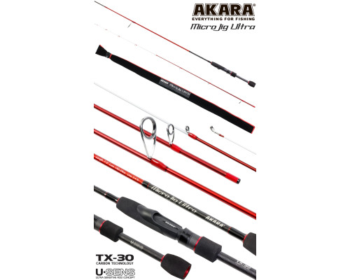 Спиннинг штекерный угольный 2 колена Akara SL1004 Micro Jig Ultra TX-30 SL1004-200