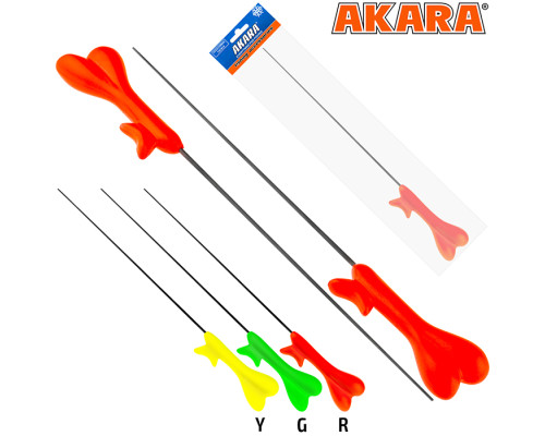 Удочка зимняя Akara RKW2 красная (хлыст Hi Carbon 1 составной) 38 см M-R
