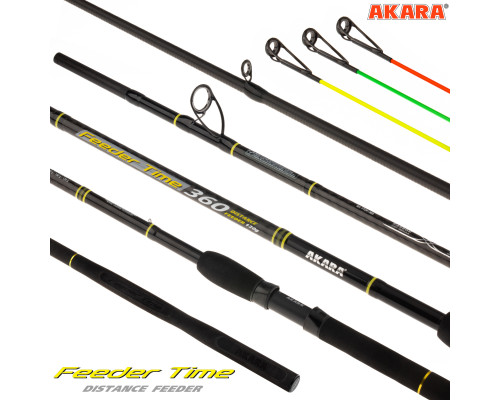 Удилище штекерное угольное фидерное 3 колена Akara Feeder Time Distance Feeder TX-40 (80-100-120) (80-100-120) 3,6м