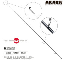 Хлыст угольный для спиннинга Akara Teuri S762UL (0,6-7) 2,3 м