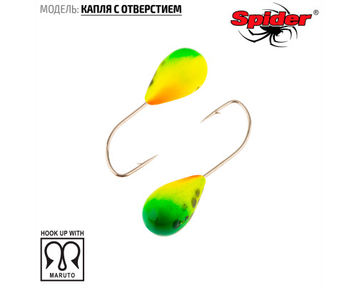 Мормышка W Spider Капля с отверстием (модель 12) 0,37 гр. 76
