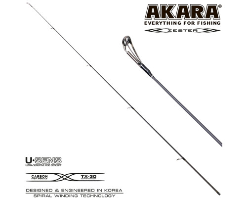 Хлыст угольный для спиннинга Akara Zester IM7 (3-18) 2,1 м