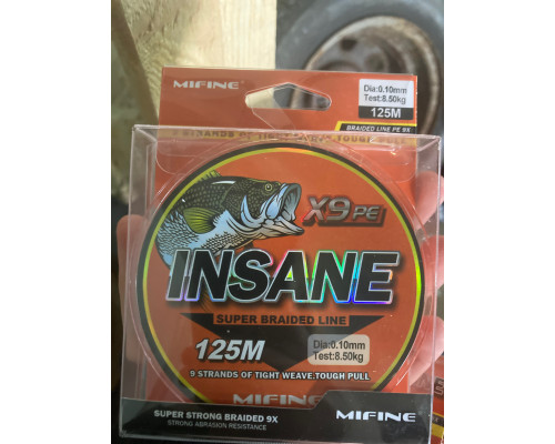 плет. шнур /MIFINE/ INSANE X9PE 125м 0,10 8.5кг. 50005-10