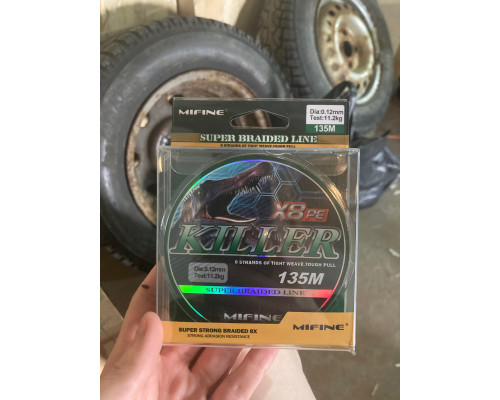 плет. шнур /MIFINE/ KILLER X8PE 135м 0,12 (зеленый) 11,2кг. 50004-12