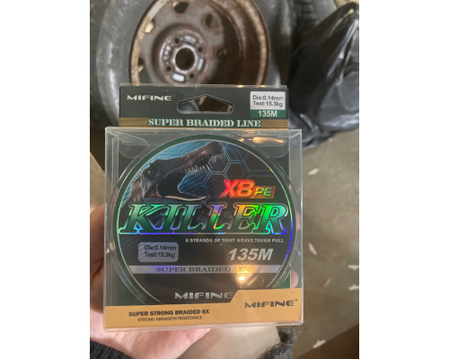 плет. шнур /MIFINE/ KILLER X8PE 135м 0,14 (зеленый) 15,3кг. 50004-14