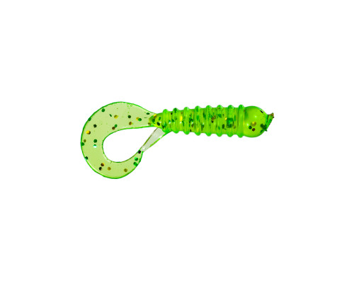 Приманка ZUB-TWIST-NANO  30мм(1,2")-15шт, (цвет 351) шартрез с блестками
