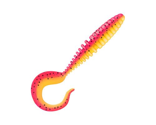 Приманка ZUB-TWIST  75мм(3")-6шт, (цвет 023) розовый верх - желтый низ