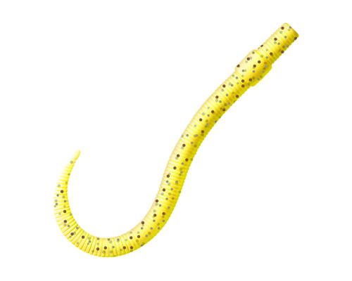 Приманка ZUB-WORM  75мм(3")-7шт, (цвет 310) желтый с блестками