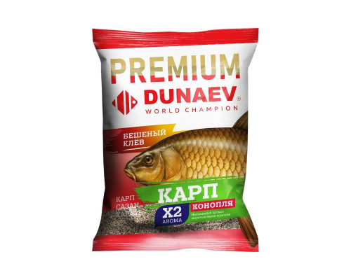 Прикормка "DUNAEV-PREMIUM" 1кг Карп-Сазан Конопля