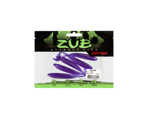 Приманка ZUB-BLEAK  90мм(3,5")-5шт, (цвет 610) фиолетовый с блестками