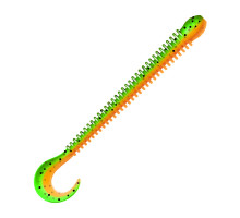 Приманка ZUB-WORM-ZANDER 108мм(4,3")-5шт, (цвет 022) зеленый верх -оранжевый низ