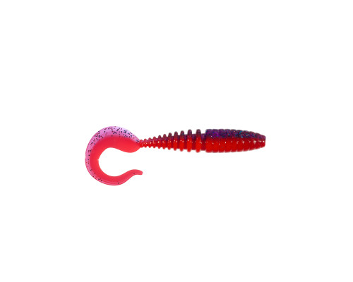 Приманка ZUB-TWIST 100мм(4")-4шт, (цвет 021) фиолетовый верх -красный низ