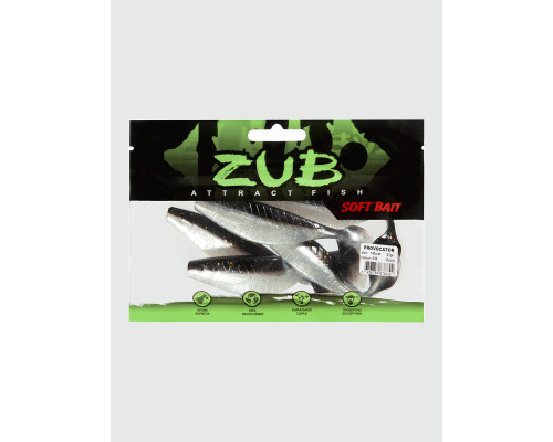 Приманка ZUB-PROVOCATOR 145мм(5,7")-5шт, (цвет 030) черный верх-натурал низ