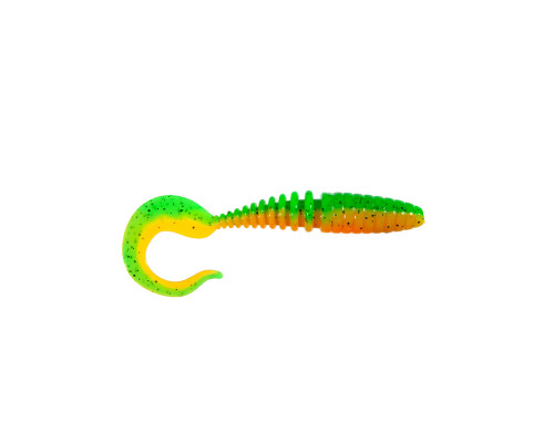 Приманка ZUB-TWIST 150мм(5.9")-4шт, (цвет 022) зеленый верх-оранжевый низ