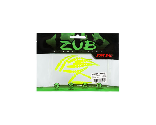 Приманка ZUB-CRAZY LEECH 50мм-10шт, (цвет 301) желтый