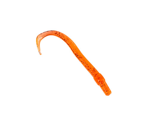 Приманка ZUB-WORM 100мм(4")-5шт, (цвет 250) морковный с блестками