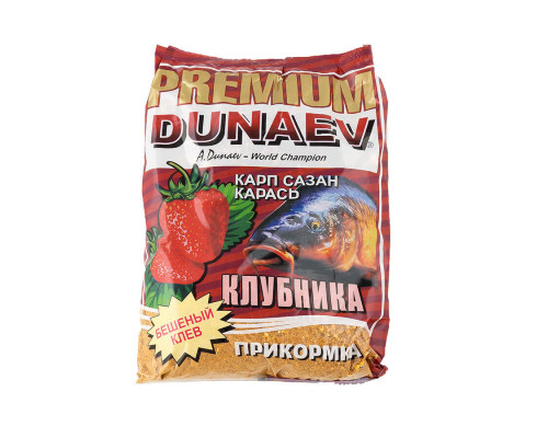 Прикормка "DUNAEV-PREMIUM" 1кг Карп-Сазан Клубника