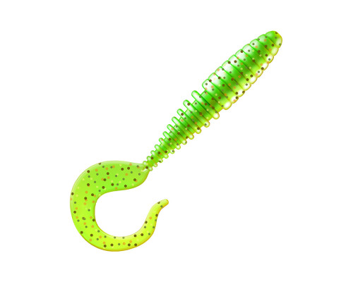 Приманка ZUB-TWIST  75мм(3")-6шт, (цвет 351) шартрез с блестками